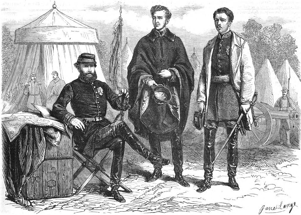 Dom Pedro II and his sons-in-law visit the seat of war - Camp D'Alegrete