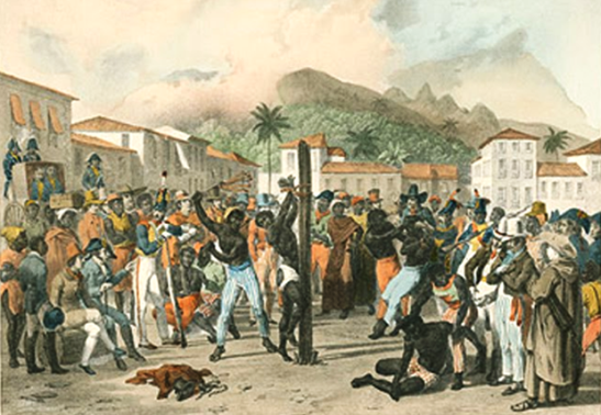 Public whipping of a slave in Brazil