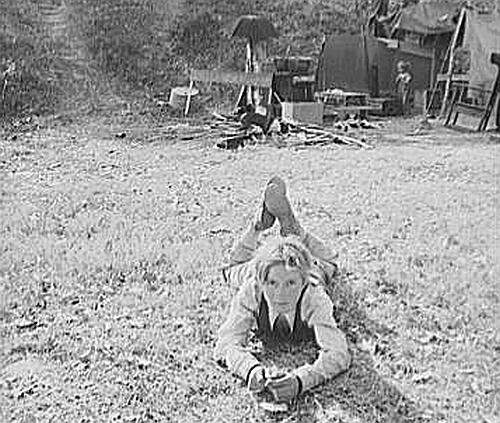 Great Depression: Boy, fourteen, in eighth grade. Now unable to attend because of insufficient food and clothing. Subsisted two days on frozen tomatoes from field nearby. Father said 