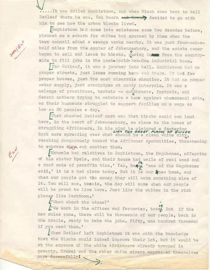 Michener - Covenant - Sophiatown  Uys Draft