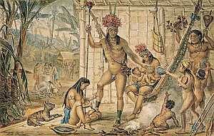 Brazilian Indian chief adorned for a festival, Debret [14]