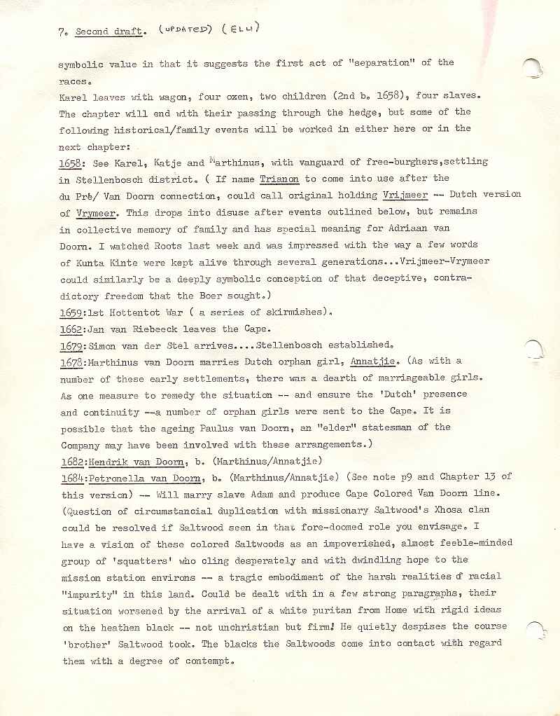James Michener Covenant - Uys Draft Outline 2