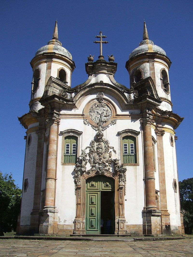 Church of the Third Order of St Francis in Ouro Preto. The façade is the work of Aleijadinho.