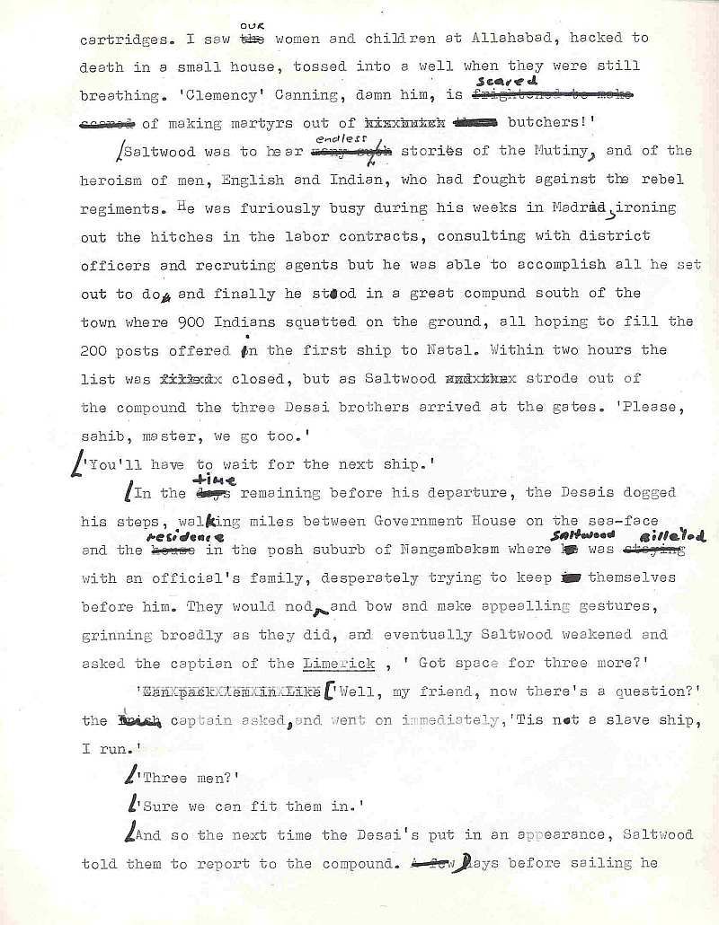 Errol Lincoln Uys draft for Saltwood-Desai story in The Covenant 4