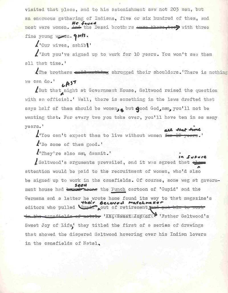 Errol Lincoln Uys draft for Saltwood-Desai story in The Covenant 5