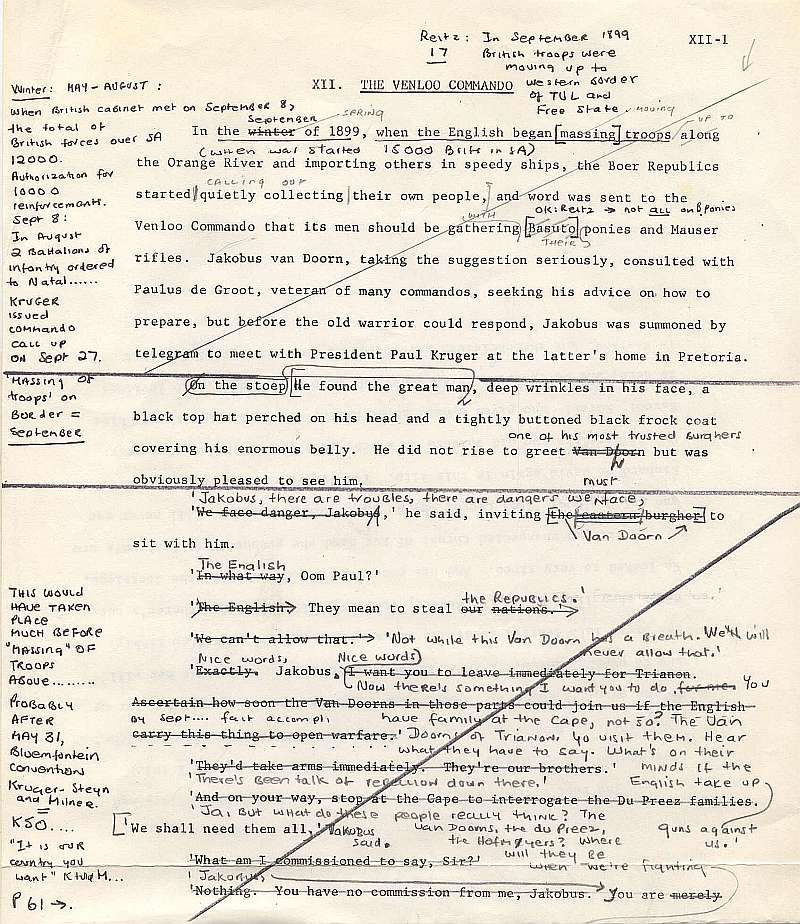 James Michener manuscript original -  Venloo Commando, Covenant (1)