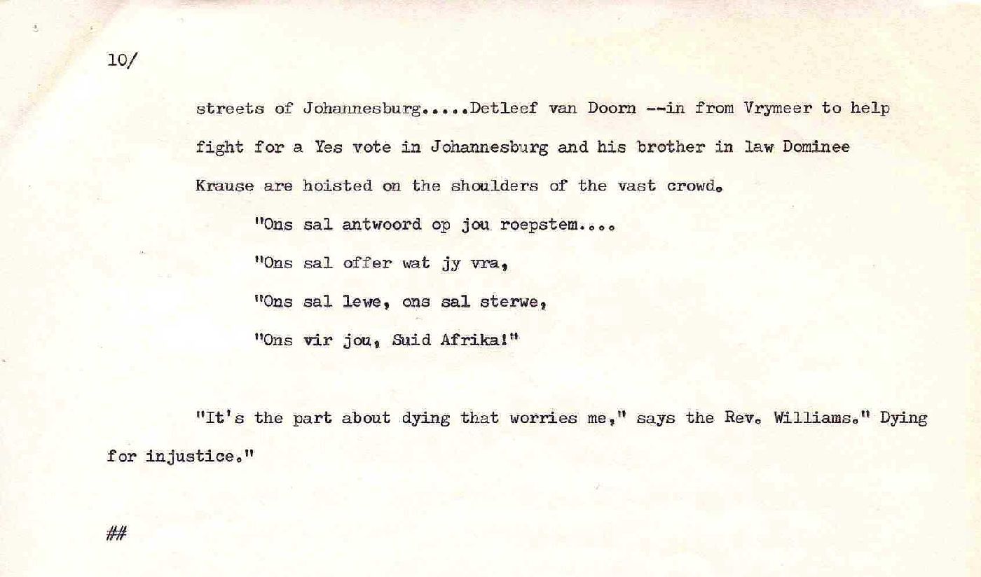 Errol Lincoln Uys - plotting notes for Education + Achievement of a Puritan in The Covenant 10