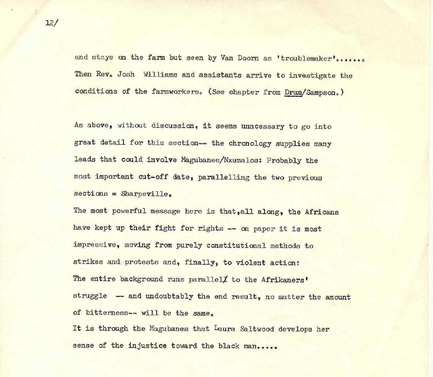 Errol Lincoln Uys - plotting notes for Education + Achievement of a Puritan in The Covenant 12