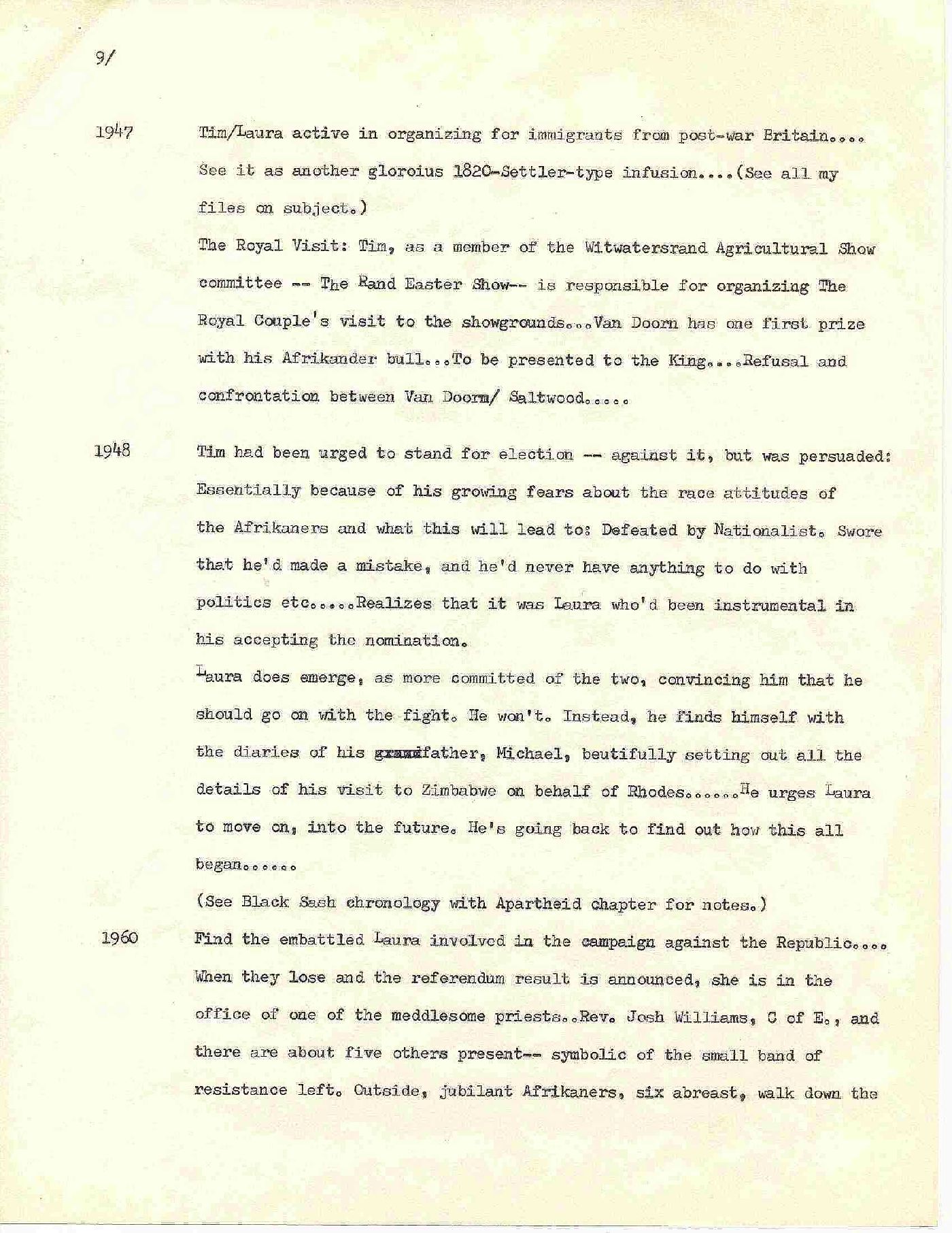 Errol Lincoln Uys - plotting notes for Education + Achievement of a Puritan in The Covenant 9