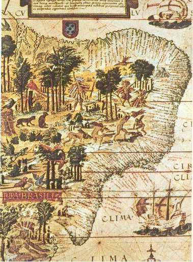 Map of Brazil in the Miller Atlas of 1519.