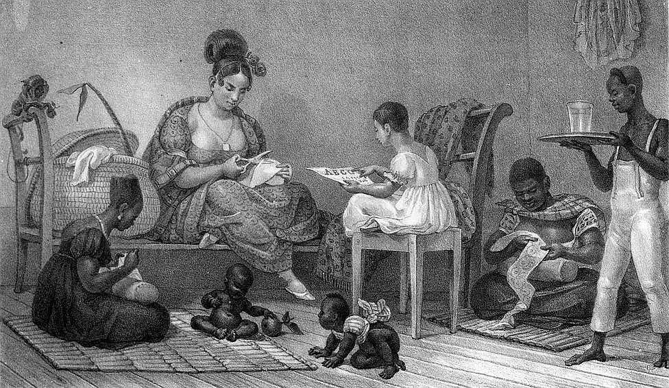Brazilian woman and house slaves - Jean Baptiste Debret