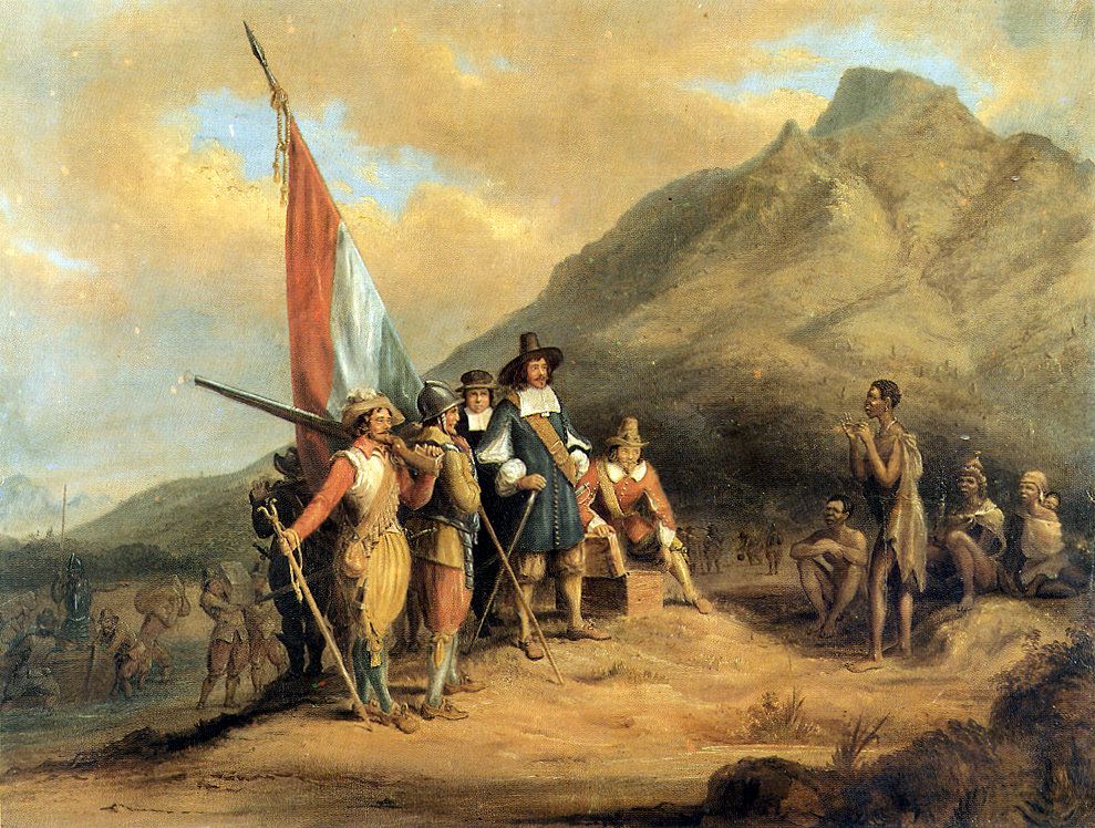  Arrival of Jan van Riebeeck in Cape Town - Charles Davidson Bell