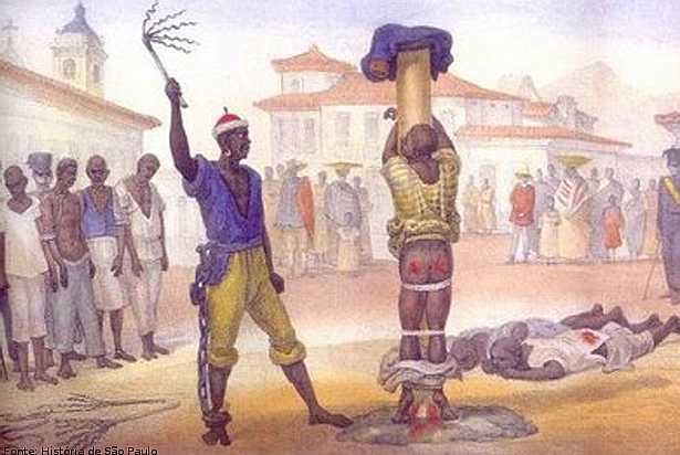 Slave lashed at the pillory in Brazil - Jean Baptiste Debret