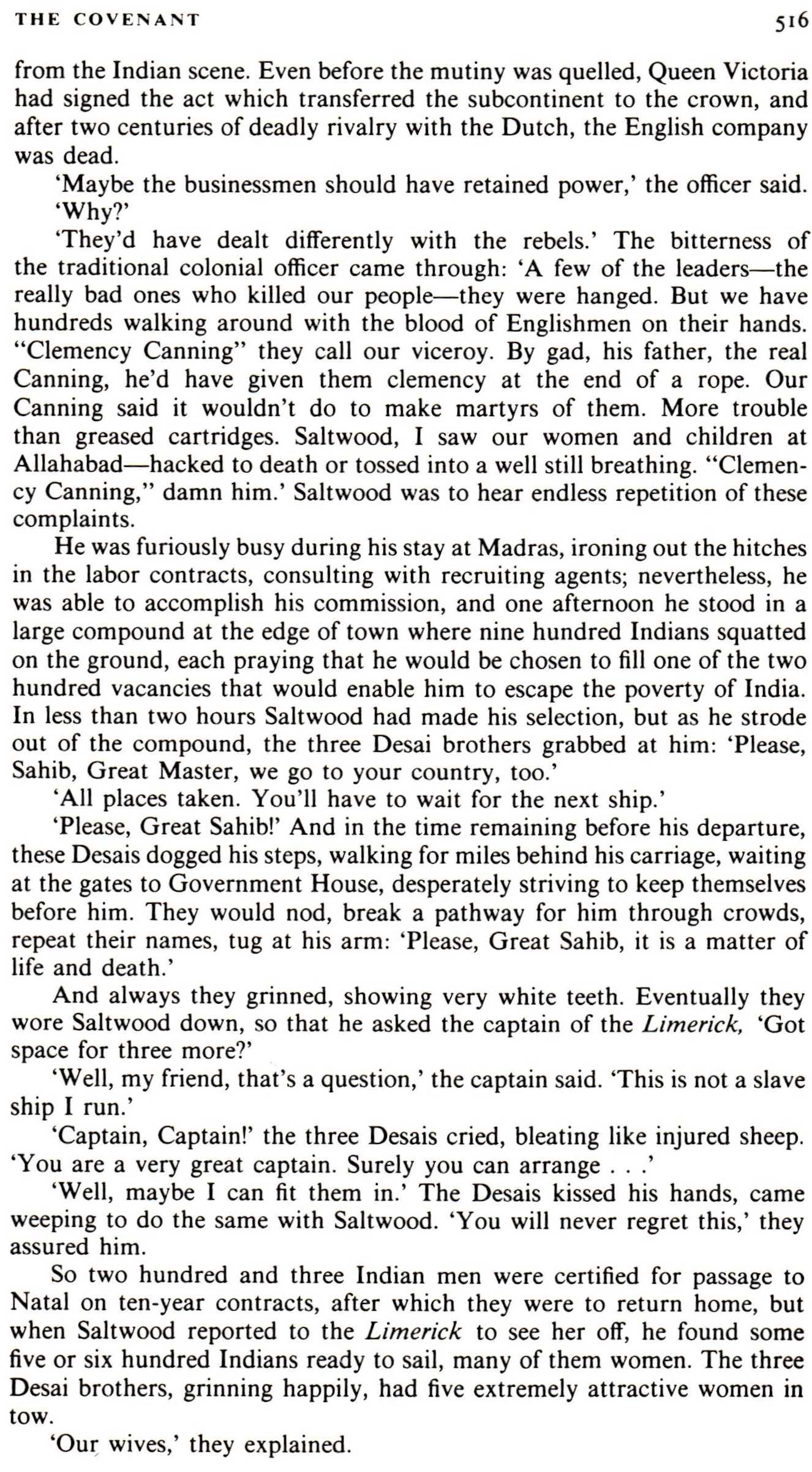 Excerpt from James A. Michener's The Covenant -  Desai family 2