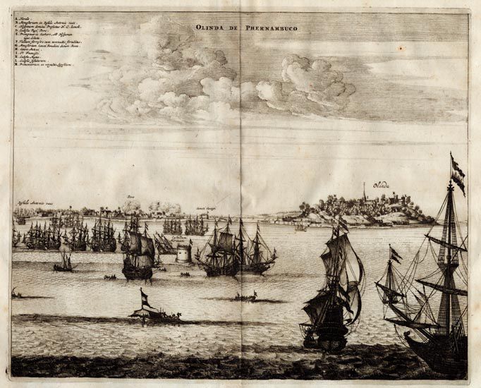 Dutch Siege of Olinda - John Ogilby's Atlas of America