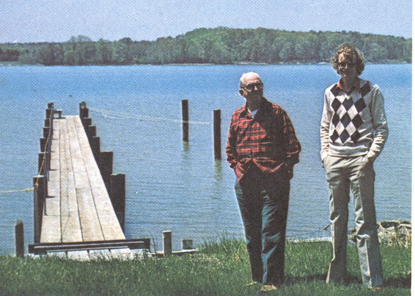 James A Michener and Errol Lincoln Uys, St. Michaels, 1979