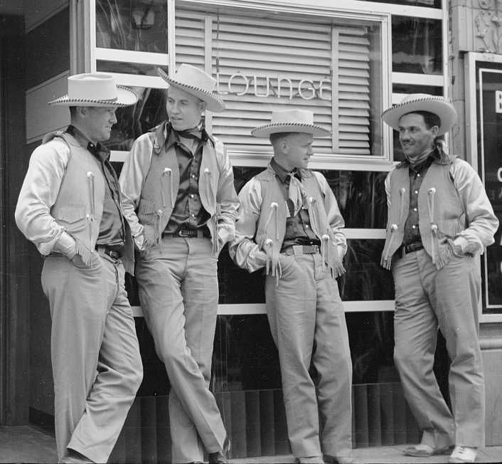 Dudes in town, Billings, Montana - Photo: Arthur Rothstein