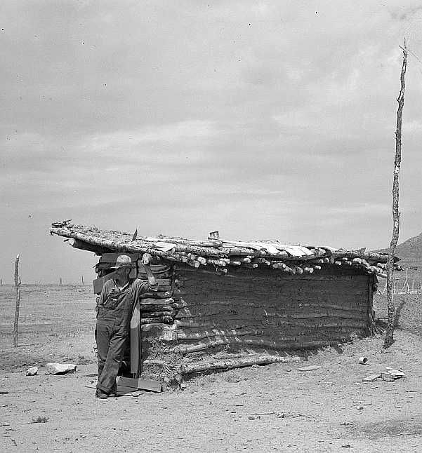 Dugout inhabited by farmers who have abandoned their farms and moved to town. Grassy Butte, North Dakota Photo: Arthur Rothstein   