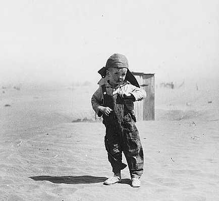 Son of farmer in dust bowl area. Cimarron County, Oklahoma  Photo: Arthur Rothstein