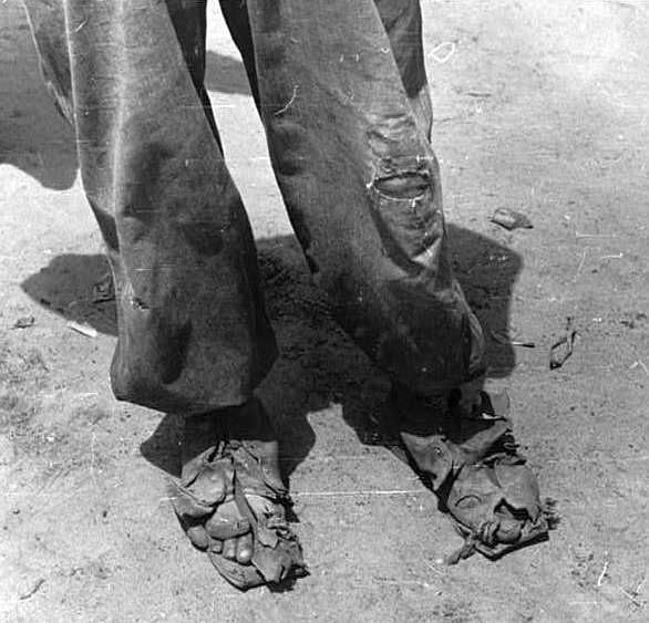 Shoes of a tenant farmer, near Columbia, South Carolina Photo: Marion Post Wolcott