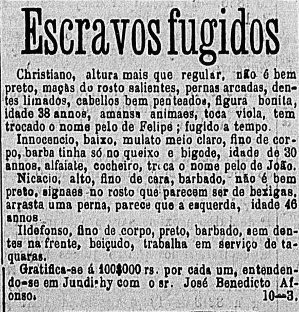 Fugitive slave notice - Brazil