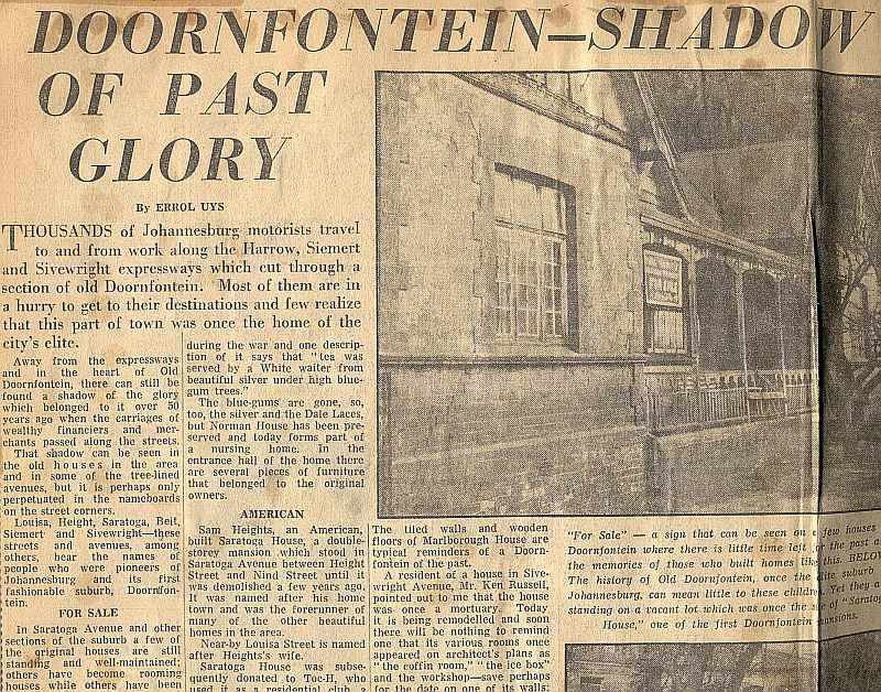 Doornfontein - Shadow of its past glory - Star, Johannesburg