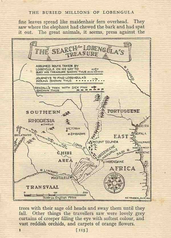 Map - Search for Lobengula's treasure