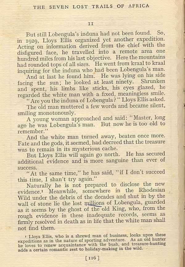 Lobengula's treasure - 1929 expedition