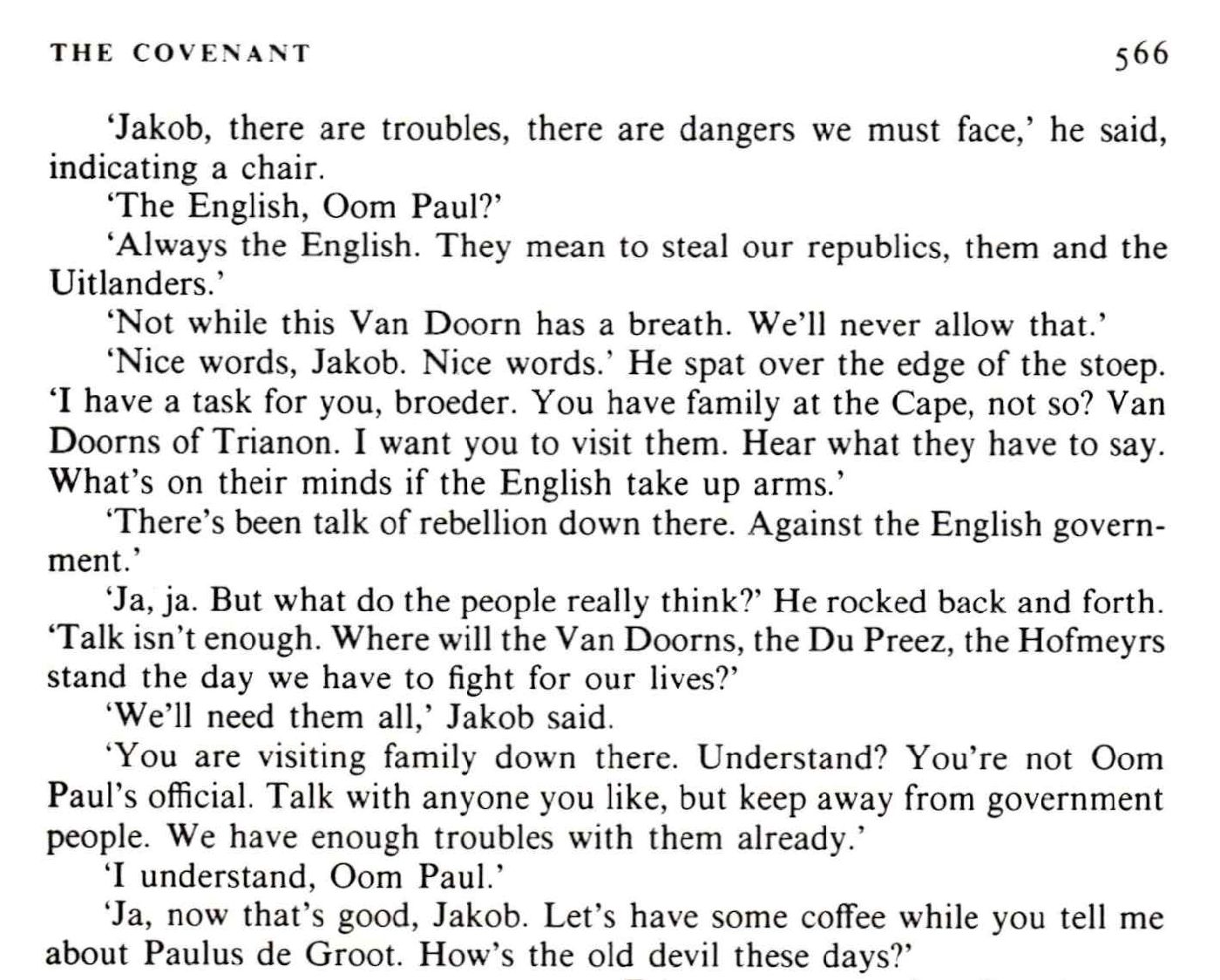 The Venloo commando on eve of South African war - The Covenant - James A Michener (3)