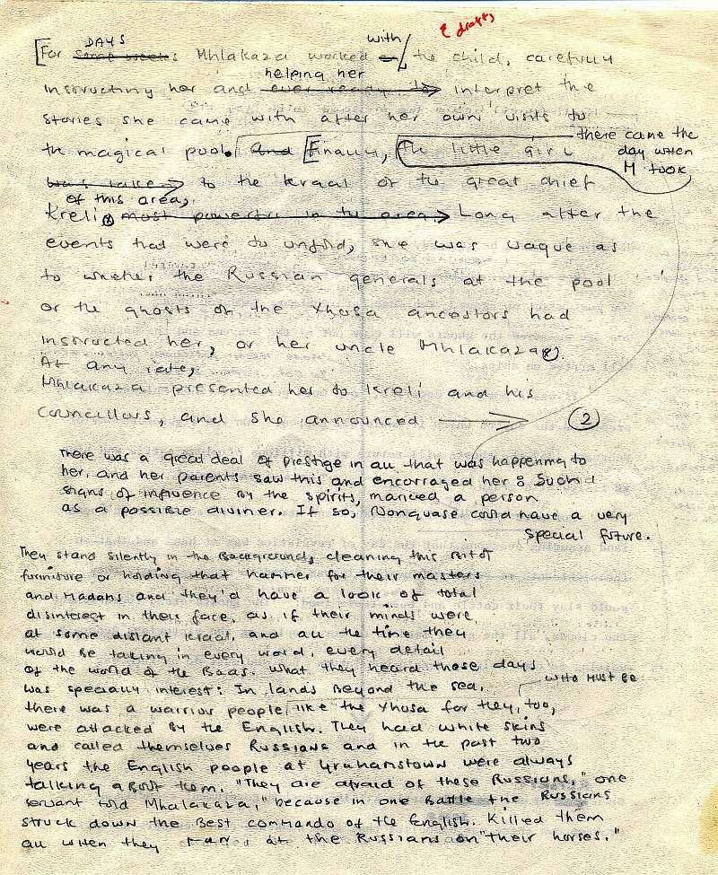 Errol Lincoln Uys handwritten notes for Covenant mss. 1
