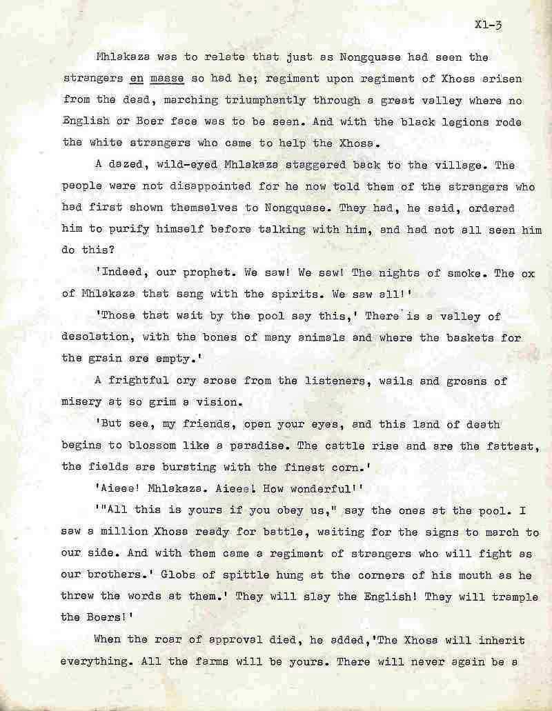 Errol Lincoln Uys - Draft for Nongquase story in  The Covenant 3