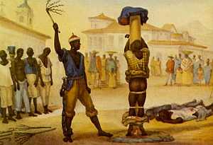 Brazilian slave lashed at pelourinho, Jean-Baptiste Debret [20]