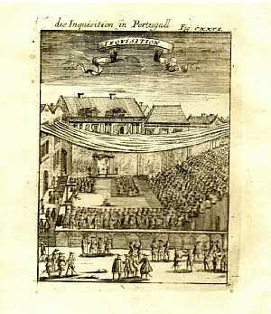 Inquisition in Portugal, 1685, copper engraving [5]