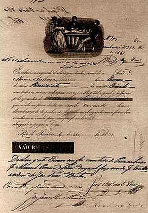 Receipt for sale of slave, Brazil 1851 [3]